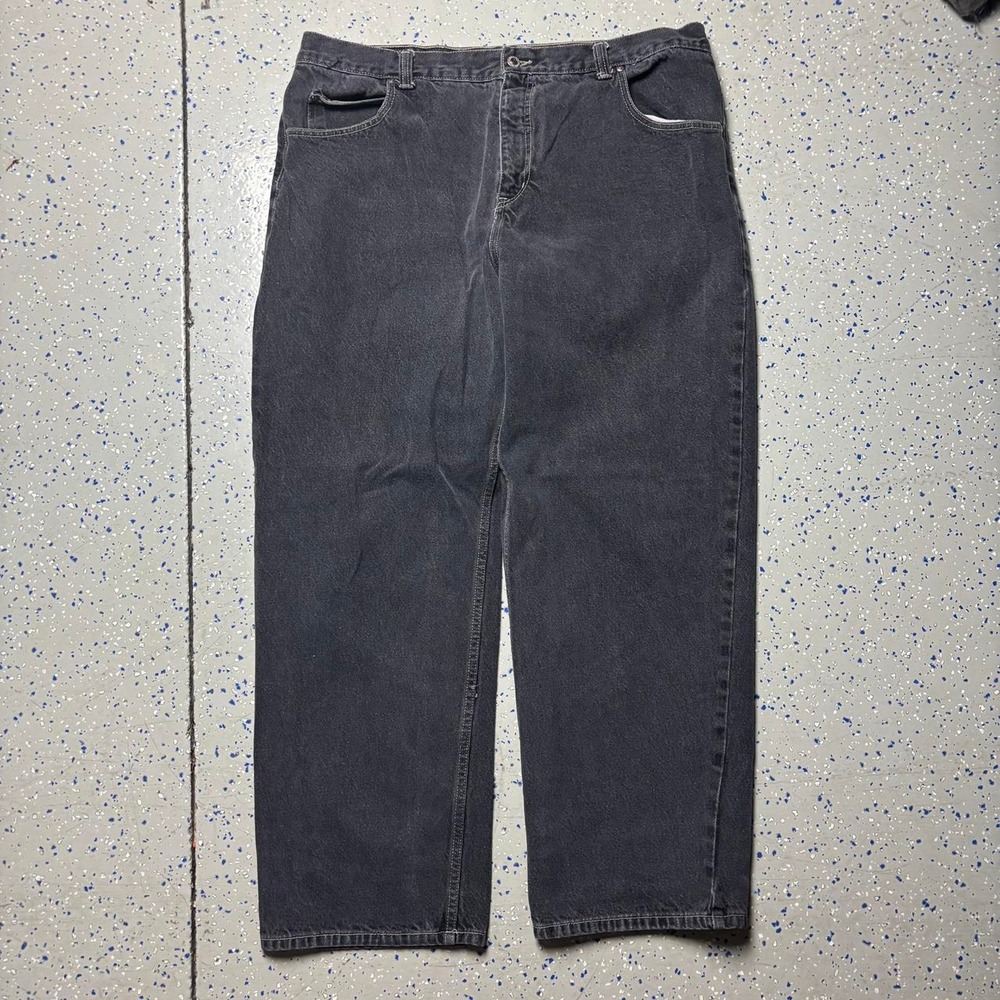 Vintage Anchor Blue Black Baggy Jeans 40x31 Skater Y2K Loose Fit Stretch